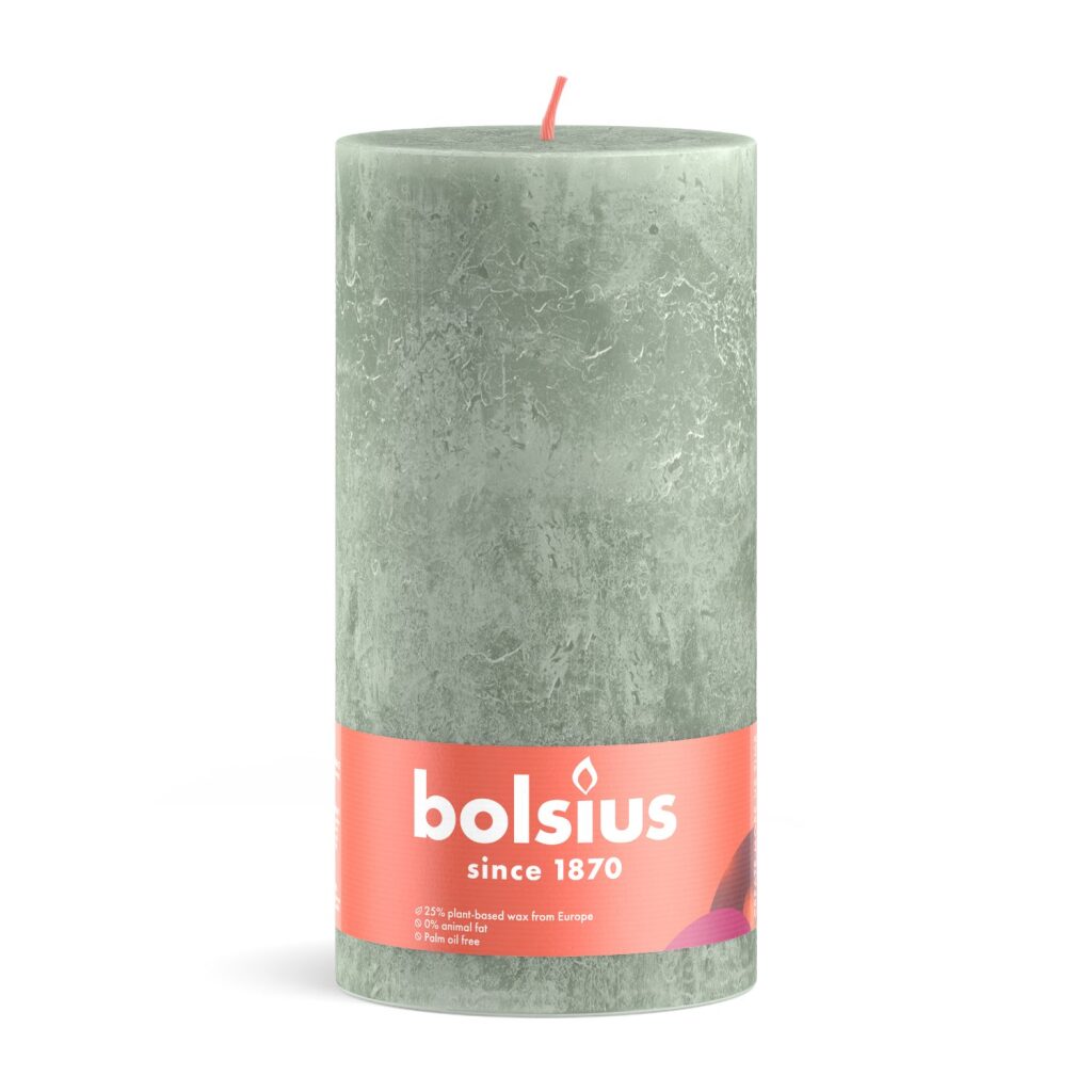 Bolsius Rustic Stub Candle 19x6,8 cm jadean zielony