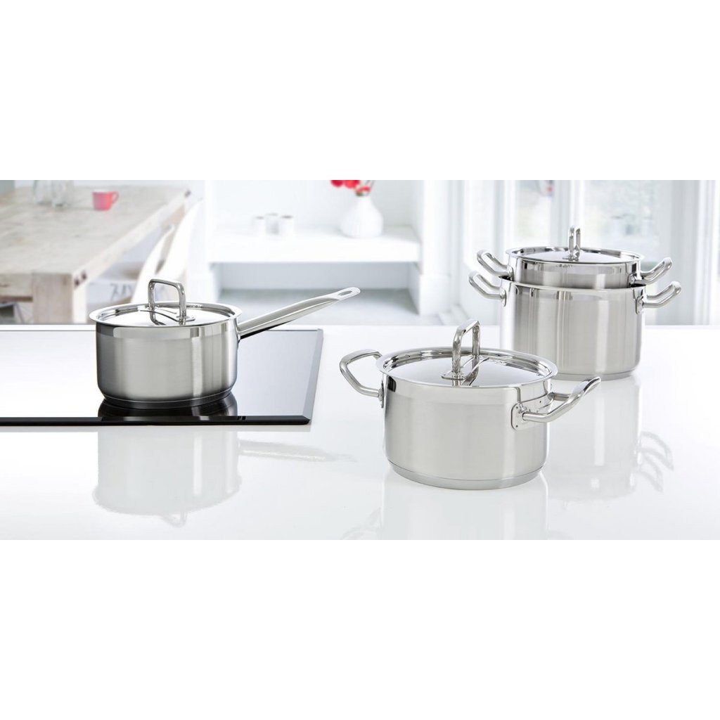 BK Präzisionspfannenset 4-teilig Edelstahl Glas Silber