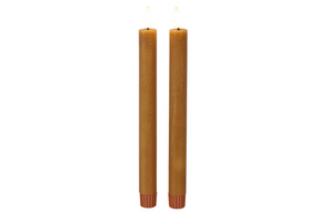 Countryfield led dinerkaars rustiek l 24cm 2 stuks - amber