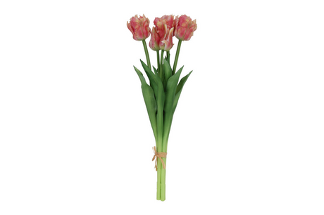 Countryfield kunstbloem tulipa boeket 47cm zalm creme
