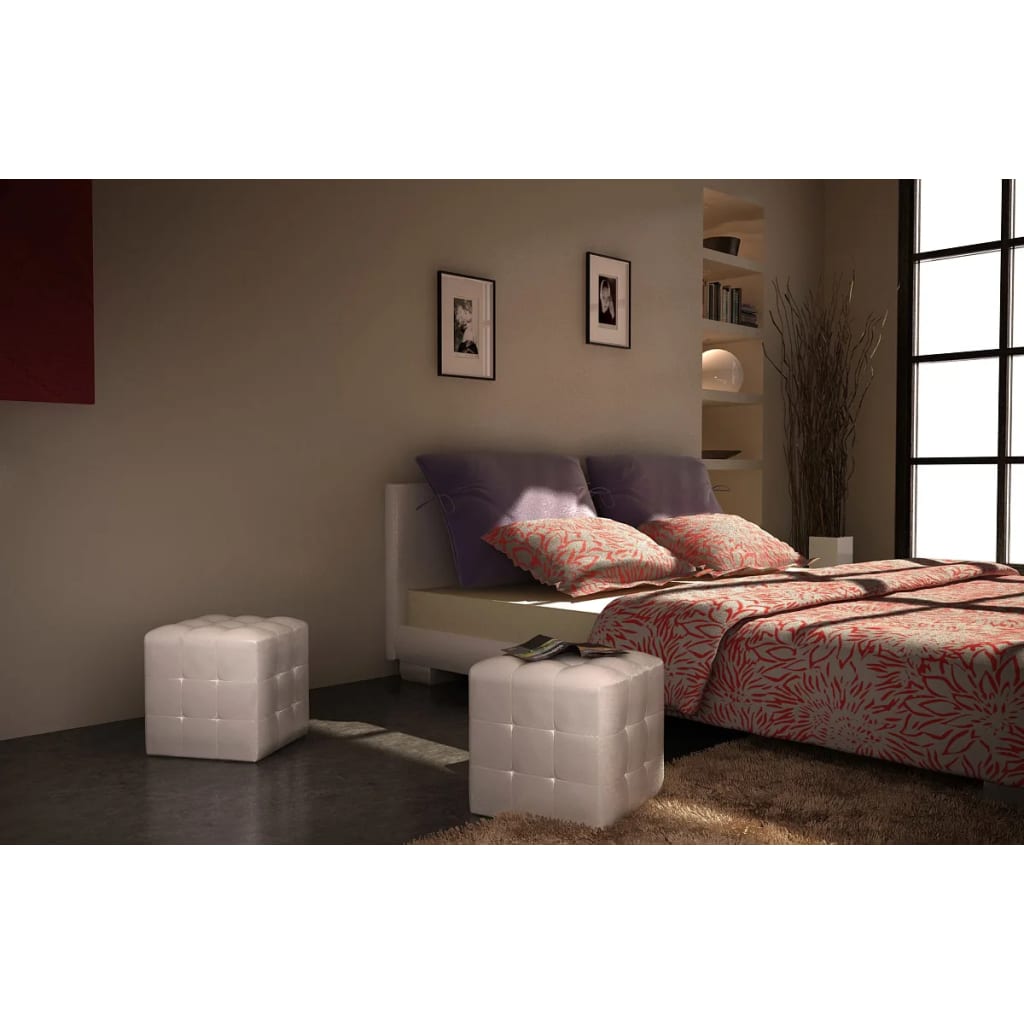 Vidaxl krukken 2 st kubusvormig wit