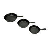 Vidaxl CAST FER FRY PANS SET 3-DLG