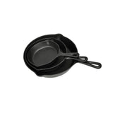 Vidaxl CAST FER FRY PANS SET 3-DLG