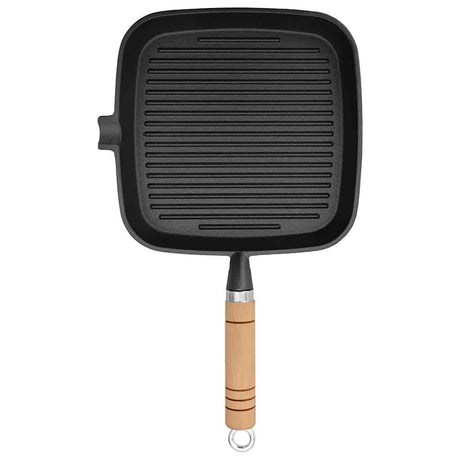 Vidaxl -Grillpfanne mit Gusseisen aus Holzgrenze 20x20 cm