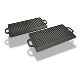 Vidaxl grillplaat gietijzer dubbelzijdig 38x23 cm 2 st