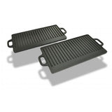 Vidaxl Grillplatte Gusseisen doppelt 38x23 cm 2 Sts