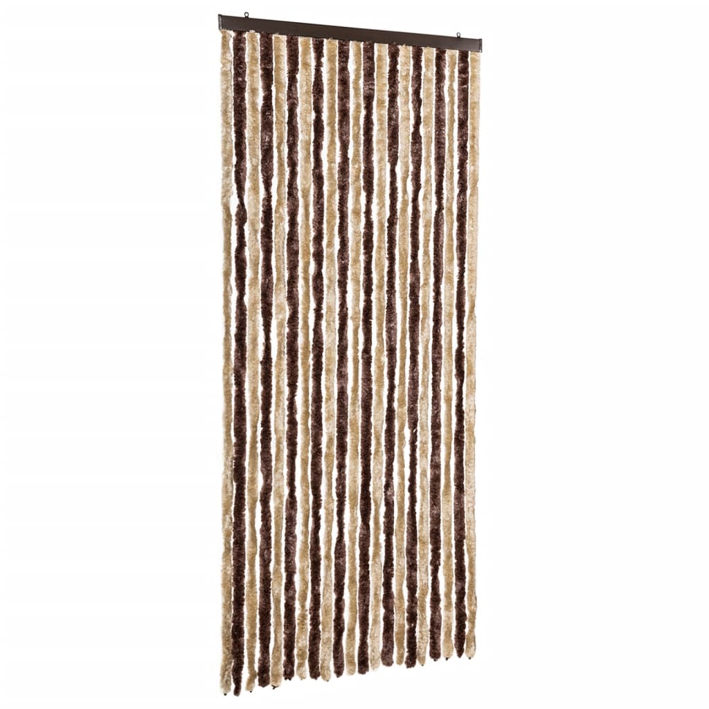 Vidaxl Fly Curtain 90x220 cm Chenille Beige og lysebrun