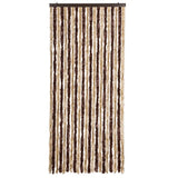 Vidaxl Fly Vorhang 90x220 cm Chenille Beige und hellbraun