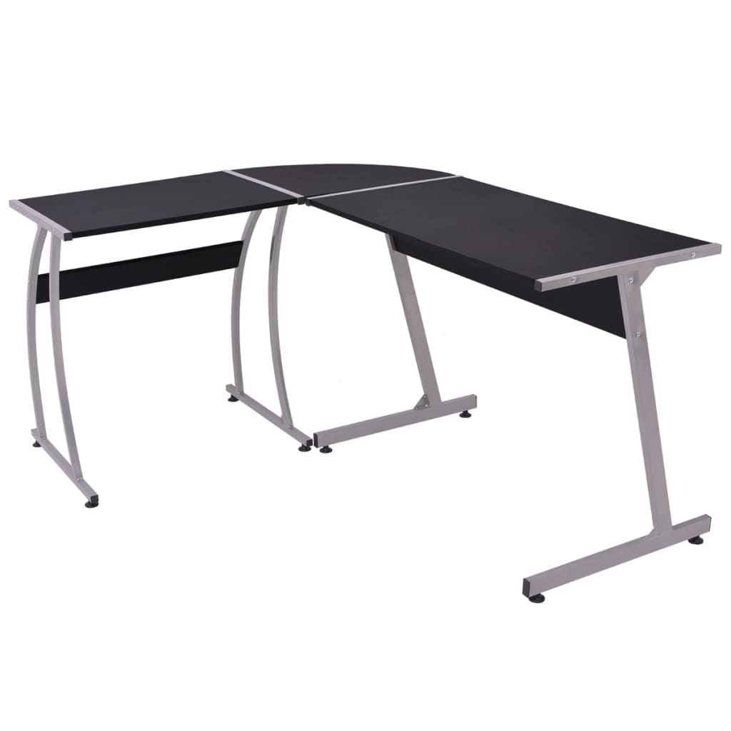 Vidaxl hoekbureau l-vormig zwart