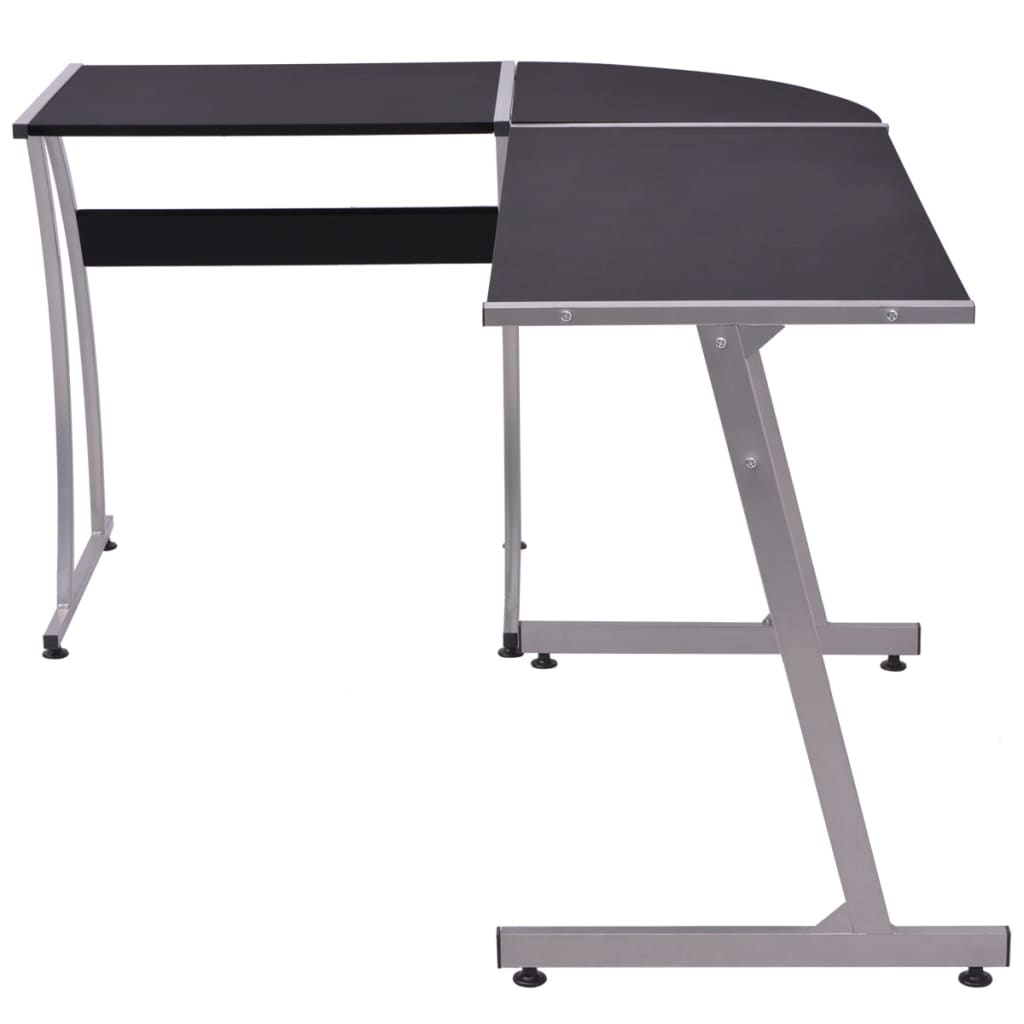 Vidaxl hoekbureau l-vormig zwart