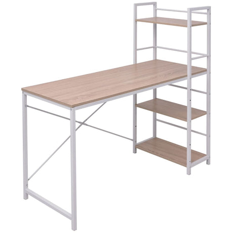 Vidaxl bureau met boekenkast 4-laags eikenkleurig