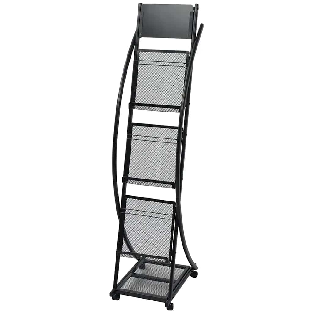Vidaxl tijdschriftenrek zwart 40x32x131 cm a4