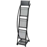 Vidaxl tijdschriftenrek zwart 40x32x131 cm a4
