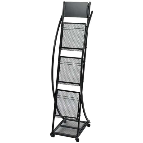 Vidaxl tijdschriftenrek zwart 40x32x131 cm a4