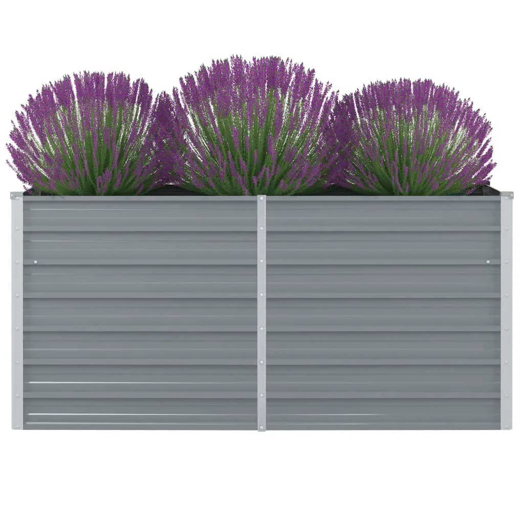 Vidaxl Planter je dvignil 160x80x77 cm pocinkano jekleno sivo