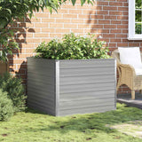 VIDAXL -Pflanzer erhoben 100x100x77 cm verzinkter Stahlgrau