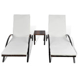 Vidaxl ligbedden met tafel poly rattan bruin