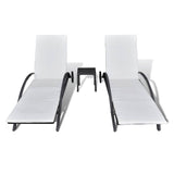 Vidaxl ligbedden met tafel poly rattan zwart