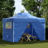 VIDAXL-Klappzelt Popup mit 4 Seitenwänden 3x4,5 m blau