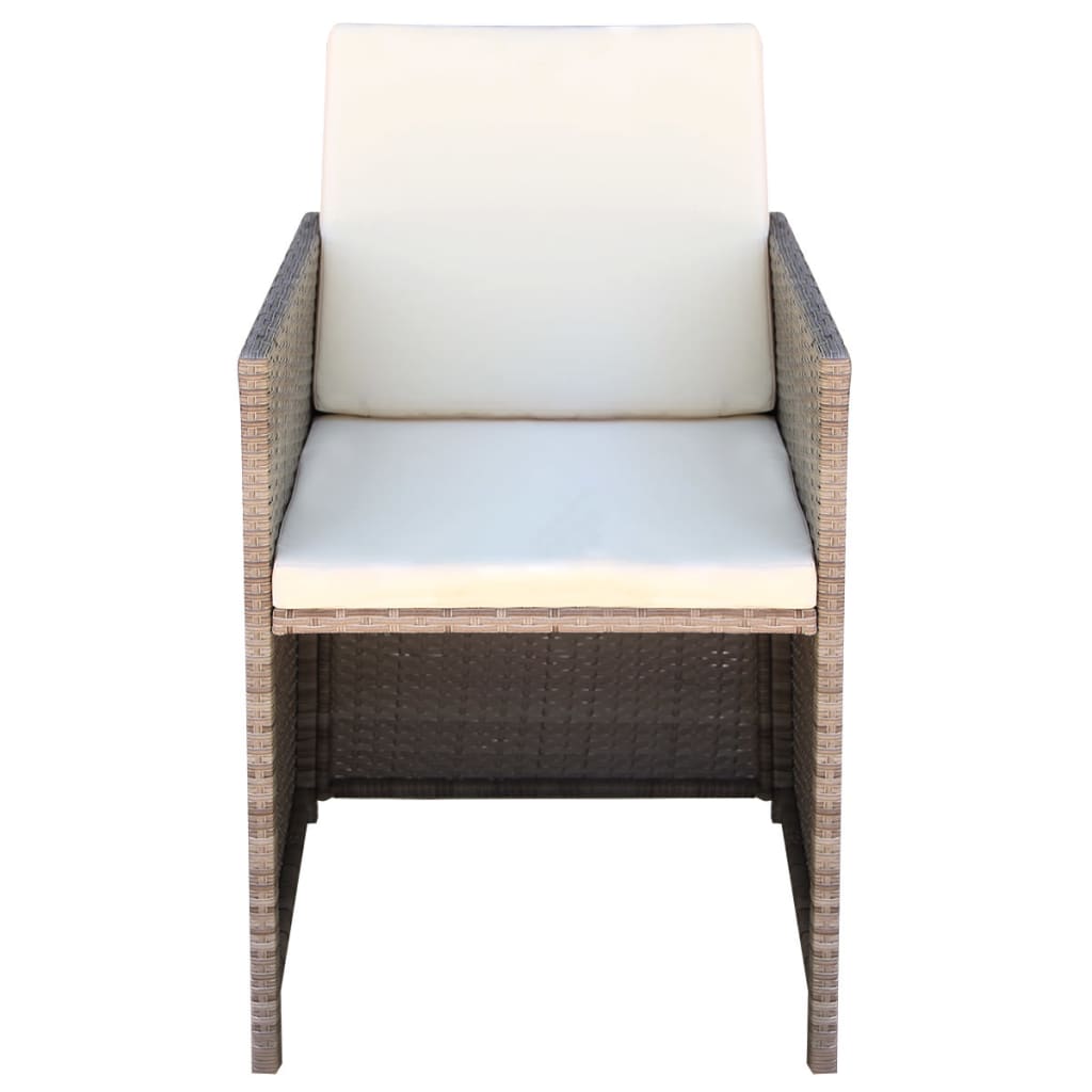 Vidaxl tuinstoelen 2 st met kussens poly rattan beige