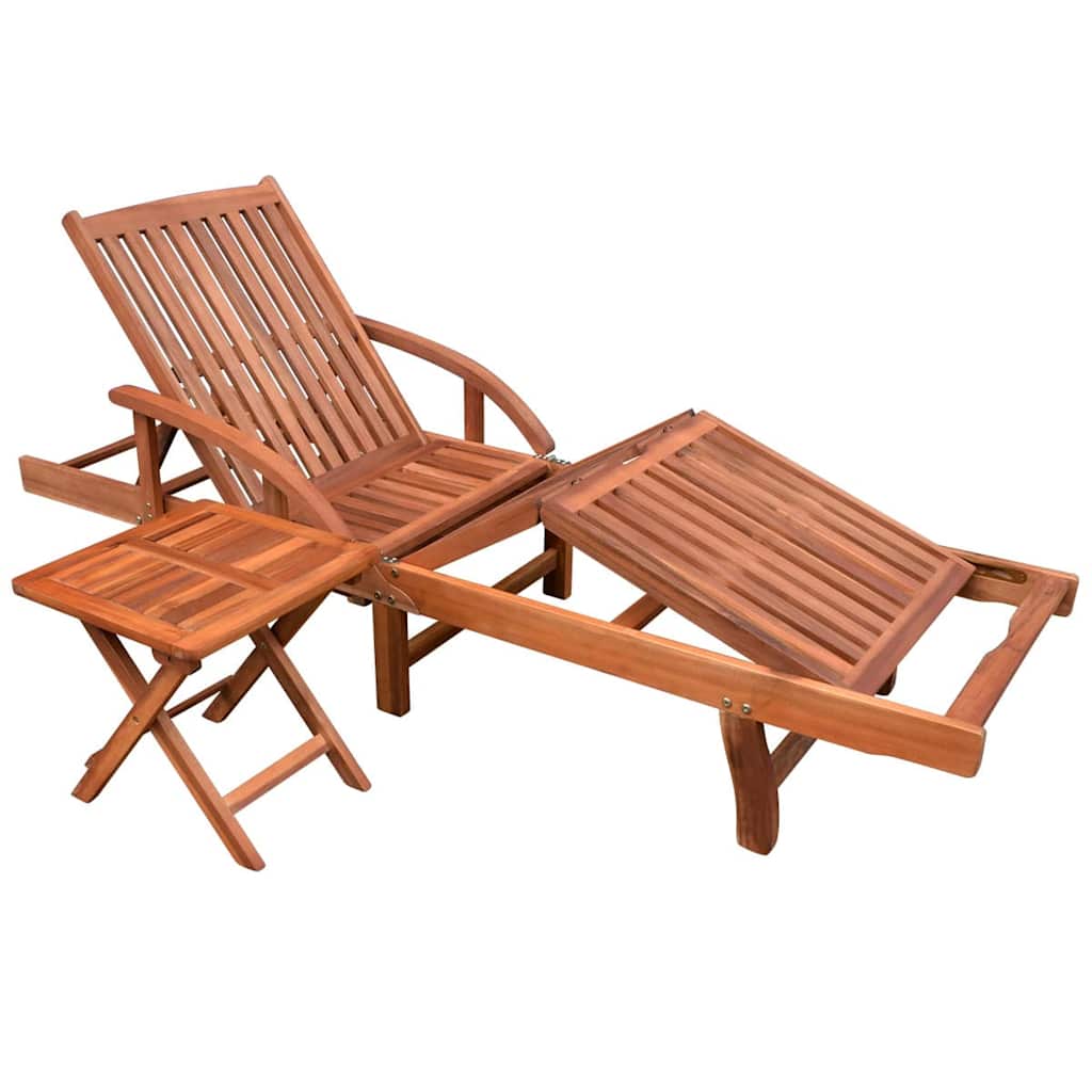 Vidaxl ligbed met tafel massief acaciahout