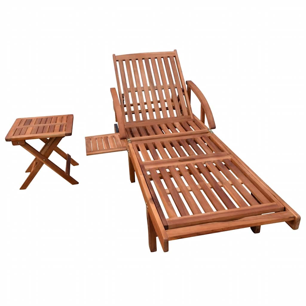 Vidaxl ligbed met tafel massief acaciahout