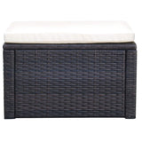 Vidaxl voetenbank poef bruin 53x53x30 cm poly rattan