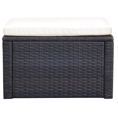 Vidaxl voetenbank poef bruin 53x53x30 cm poly rattan