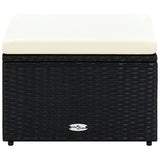 Vidaxl voetenbank poef zwart 53x53x30 cm poly rattan