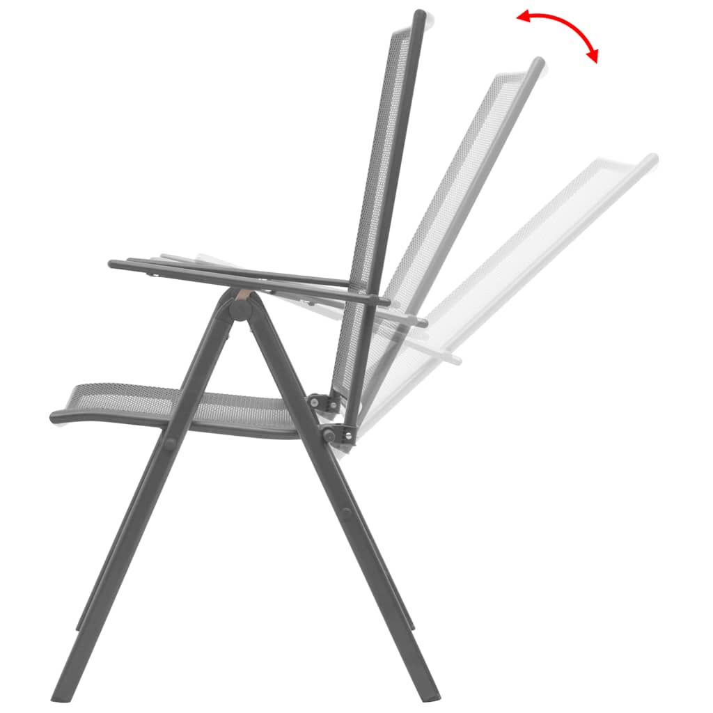Vidaxl tuinstoelen stapelbaar 2 st staal grijs