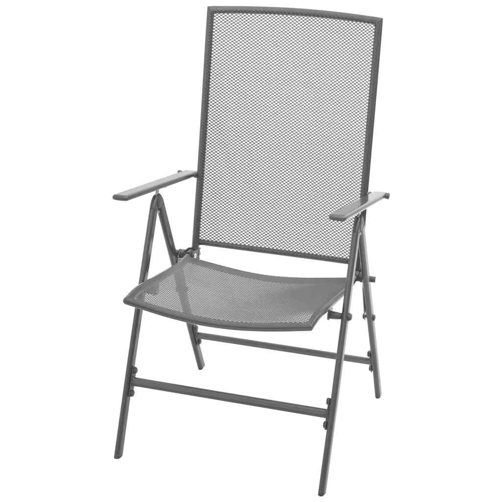 Vidaxl tuinstoelen stapelbaar 2 st staal grijs
