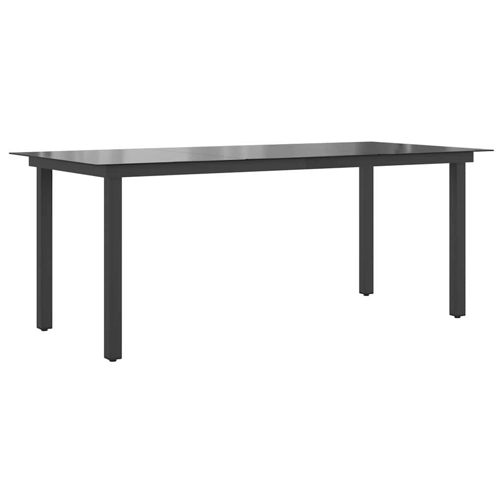 Vidaxl tuintafel 190x90x74 cm aluminium en glas zwart