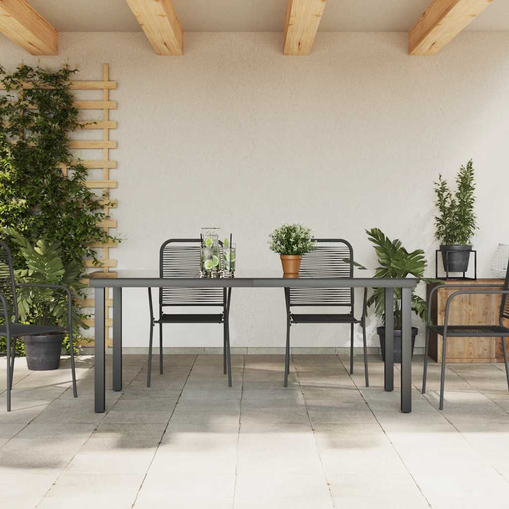 Vidaxl tuintafel 190x90x74 cm aluminium en glas zwart