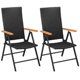 Vidaxl tuinstoelen stapelbaar 2 st poly rattan zwart