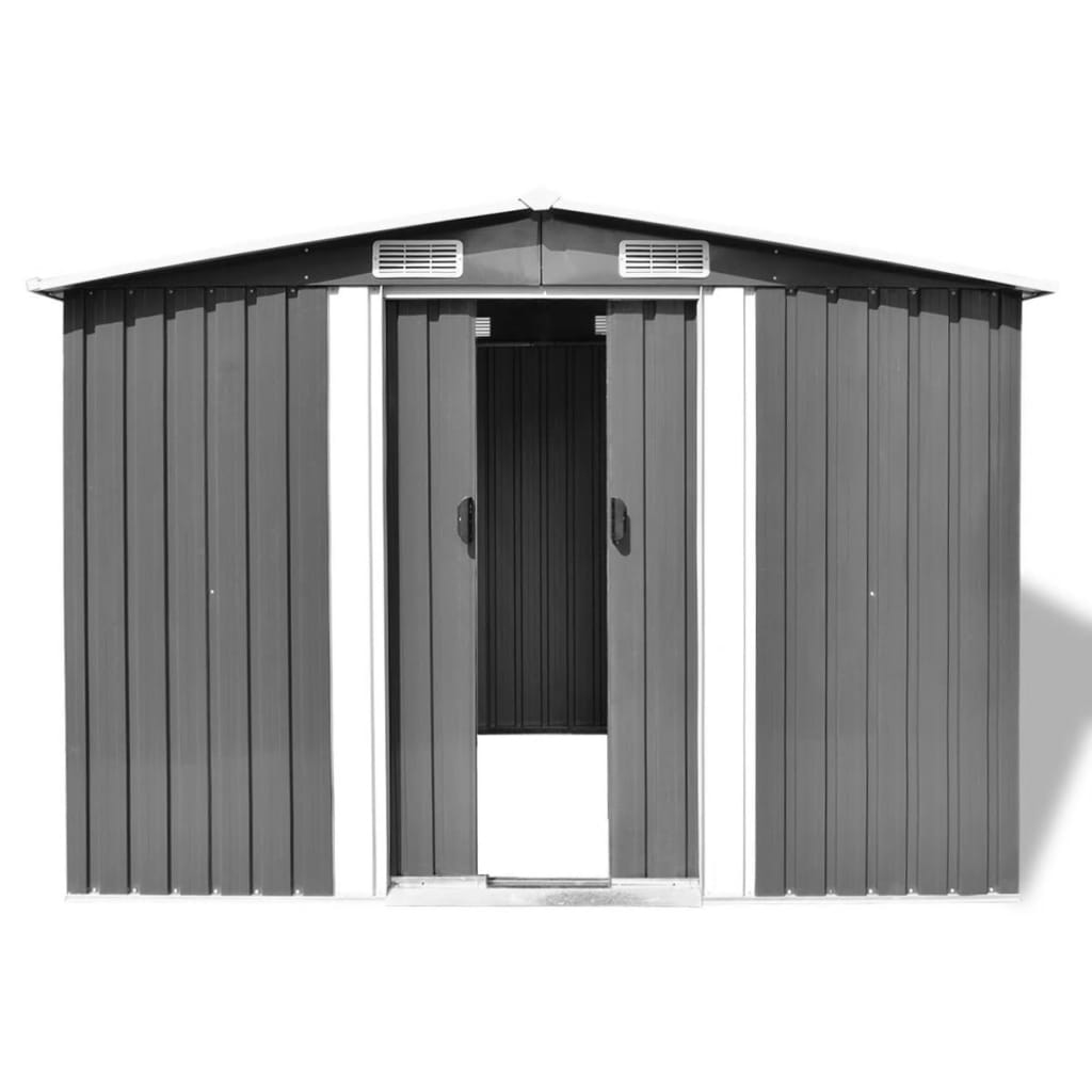 Vidaxl Garden shed 257x205x178 cm Metal Gray