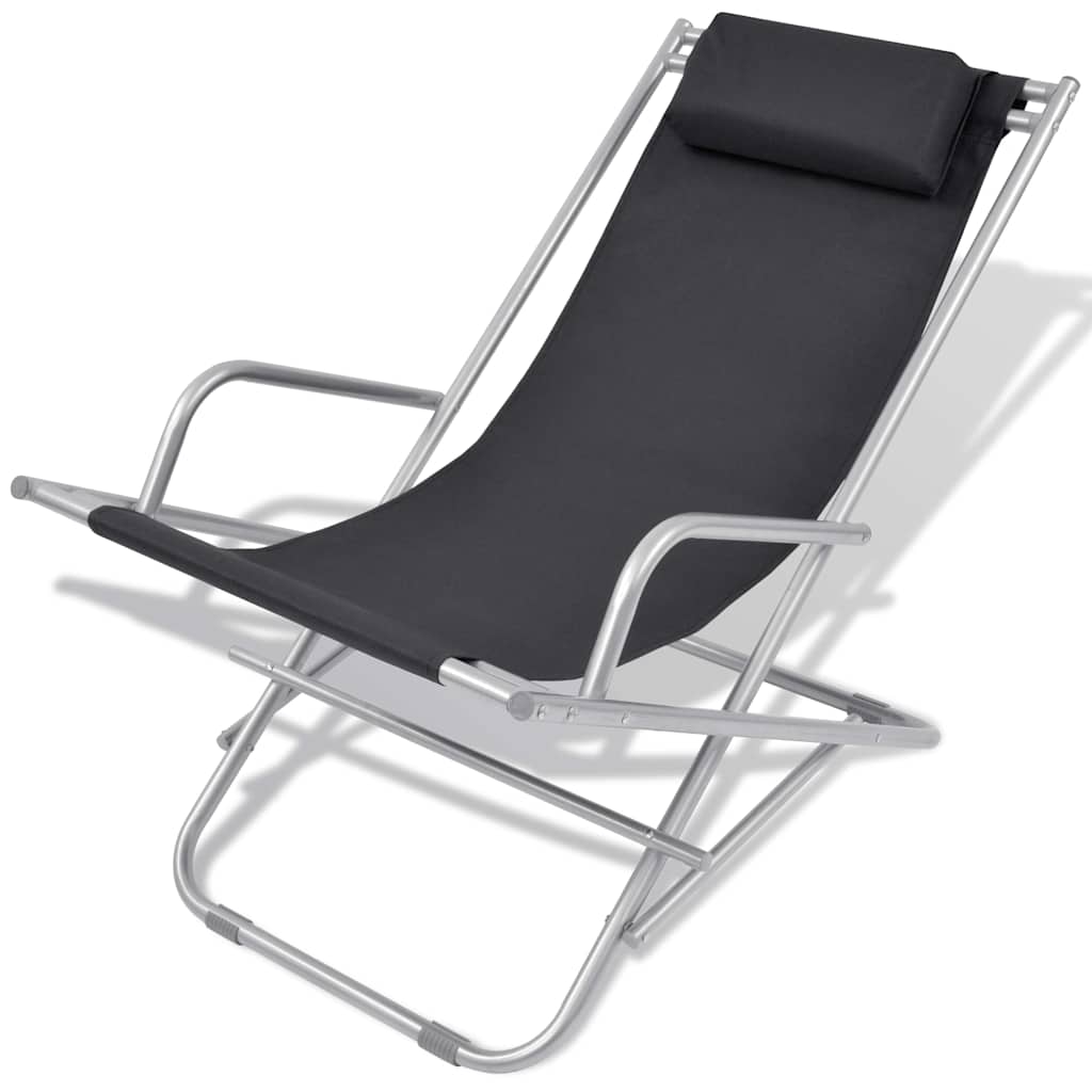 Vidaxl terrasstoelen verstelbaar 2 st staal zwart