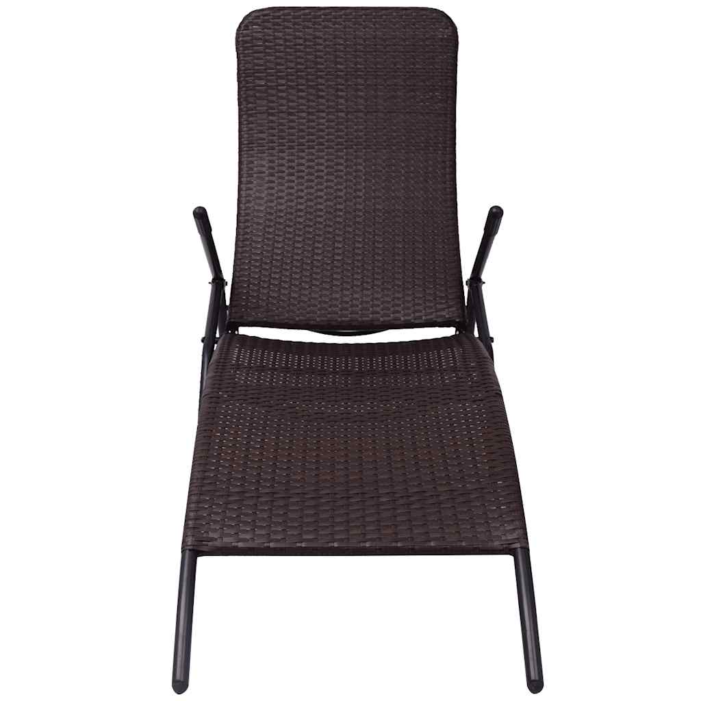 Vidaxl inklapbaar ligbed poly rattan bruin