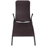 Vidaxl inklapbaar ligbed poly rattan bruin