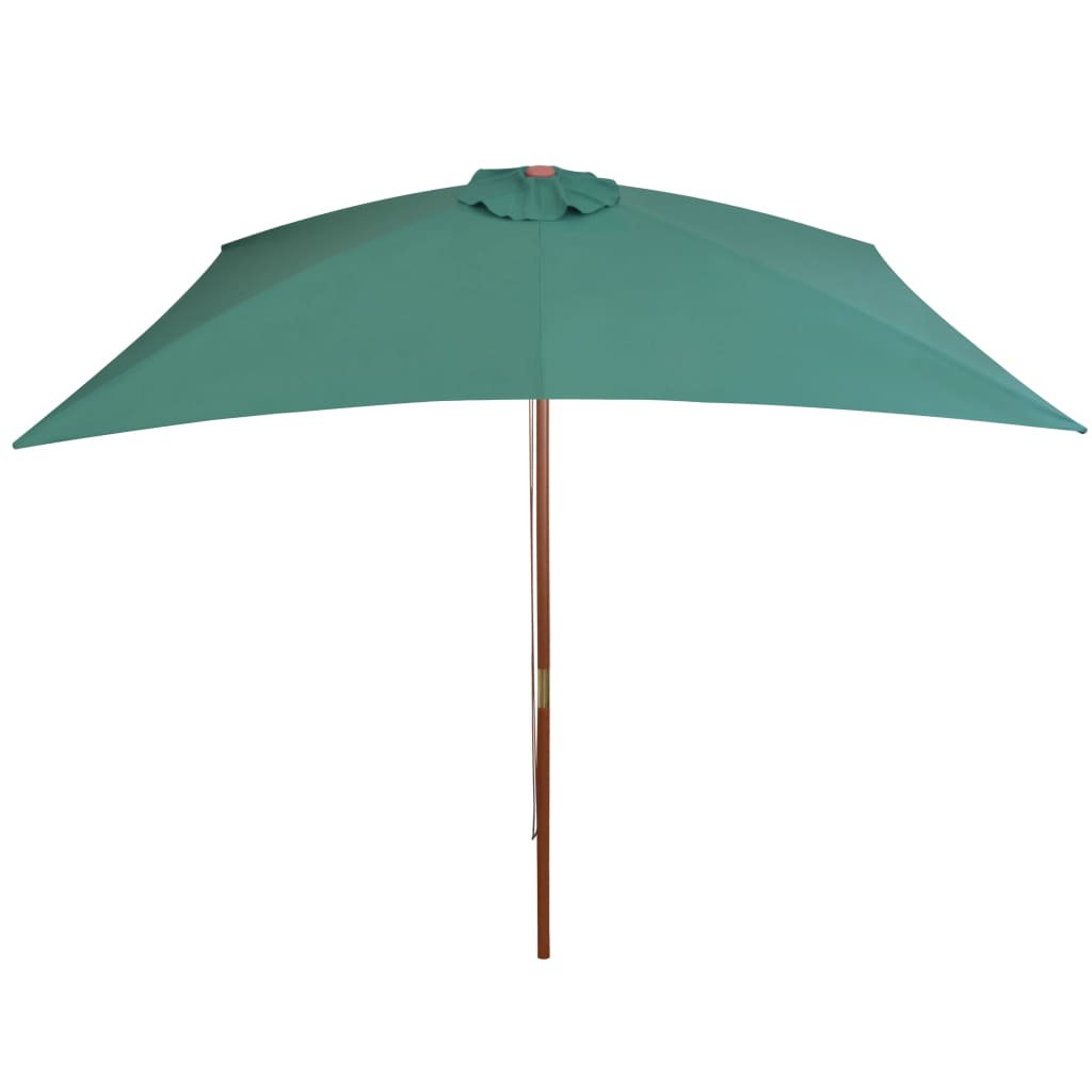 Vidaxl Parasol s dřevěným pólem 200xx300 cm zelená