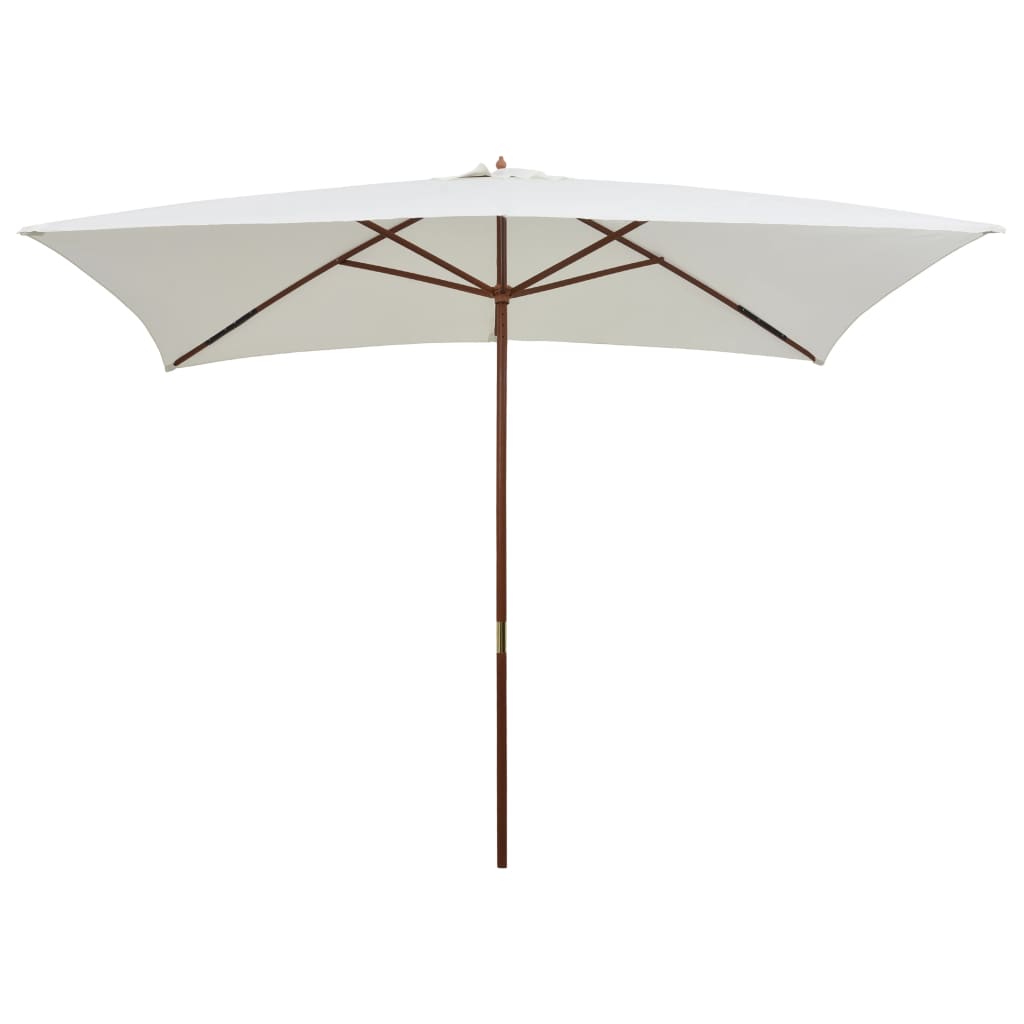 Vidaxl Parasol con polo in legno 200x300 cm Bianco