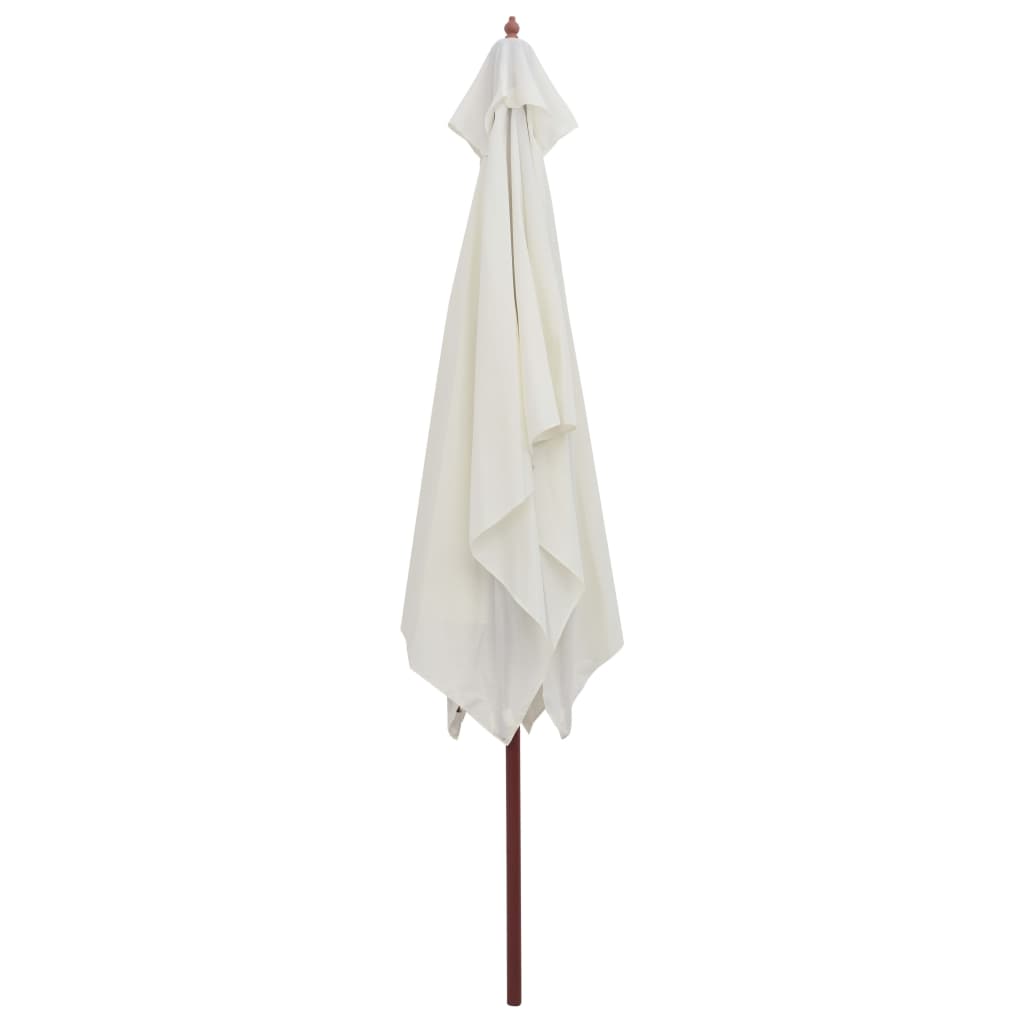 Vidaxl Parasol con polo in legno 200x300 cm Bianco