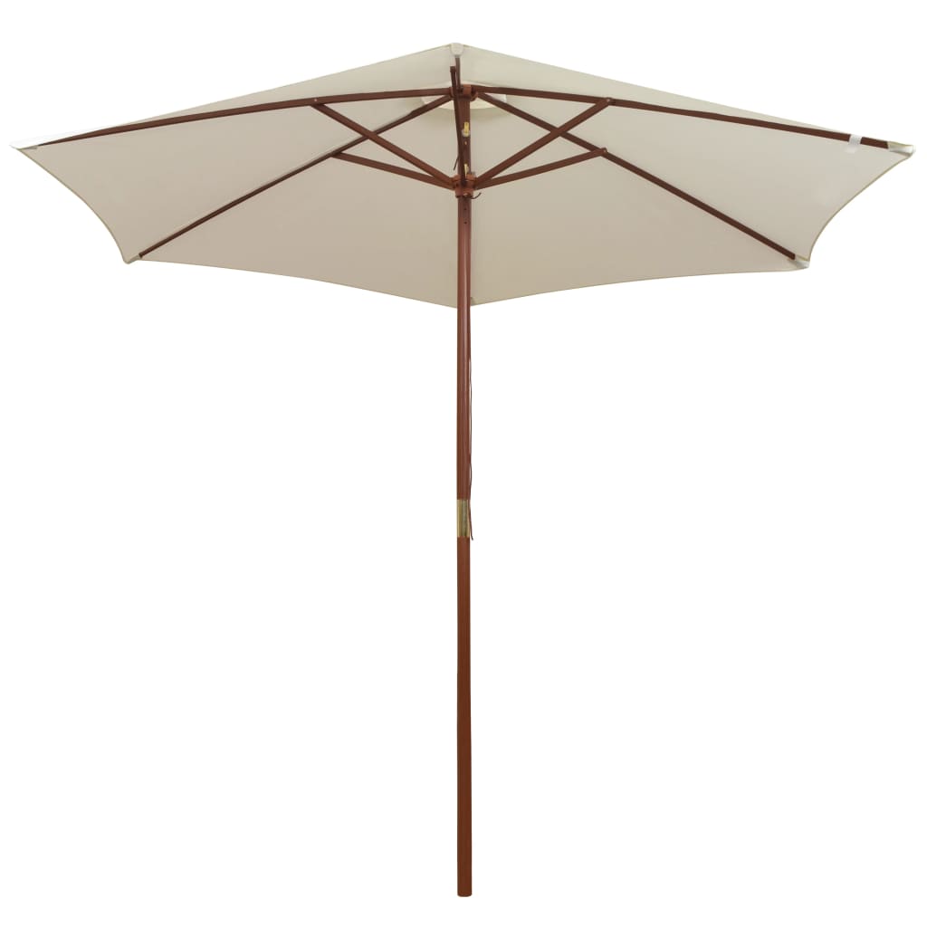 Vidaxl Parasol 270x270 cm Holzstangencreme weiß