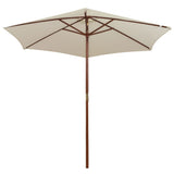 Vidaxl Parasol 270x270 cm Holzstangencreme weiß