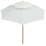 Vidaxl Double Decker Parasol 270x270 cm Holzstangencreme weiß