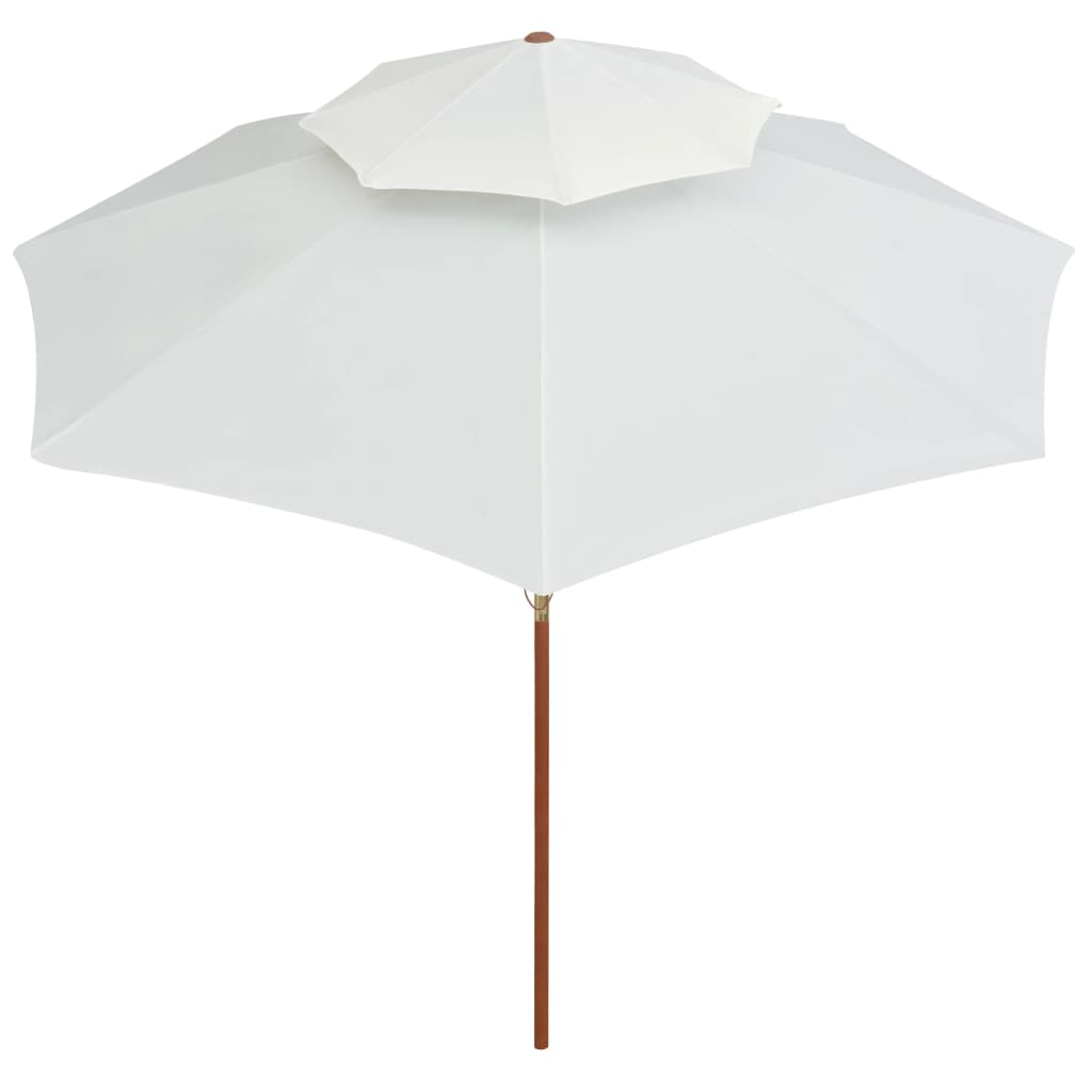 Vidaxl Double Decker Parasol 270x270 cm dřevěný pól krém bílý