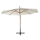 Vidaxl flytende parasol med trepol 350 cm hvit