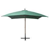 Vidaxl -schwimmendes Parasol mit Holzstange 300x300 cm Grün