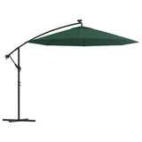Vidaxl -schwimmendes Parasol mit LED -Beleuchtung und Metallpol 300 cm Grün