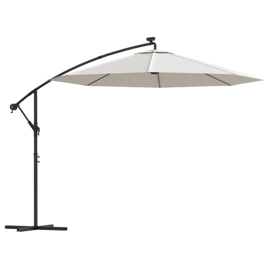 Vidaxl pływający parasol z oświetleniem LED i metalowym piaskiem 300 cm