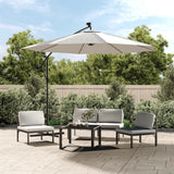 Vidaxl -schwimmendes Parasol mit LED -Beleuchtung und Metallstast 300 cm Sand